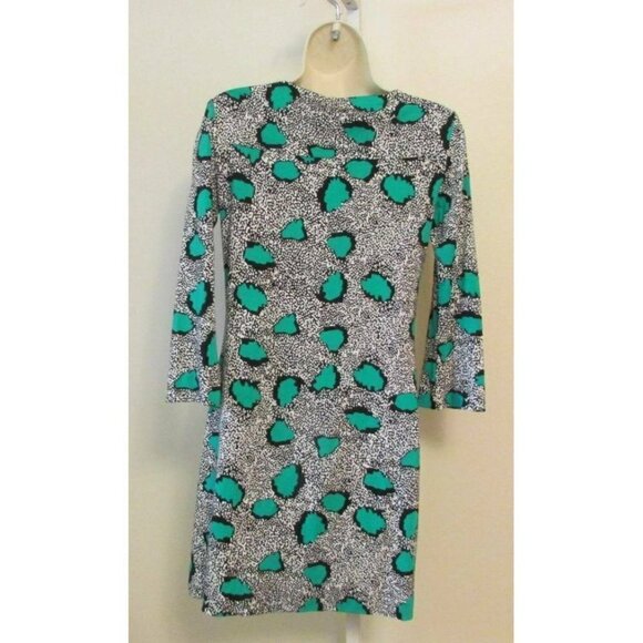 DVF Diane von Furstenberg Ruri Cheetah Island Parakeet shift dress green new 8 - Picture 3 of 4